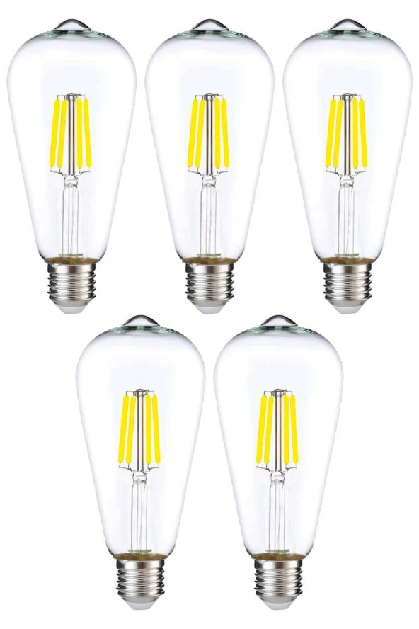 Dekoratif Rustik Led Armut Ampul E27 ST64 6W 6500K Beyaz Işık ERD-209 - 1