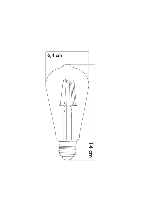 Dekoratif Rustik Led Armut Ampul E27 ST64 6W 6500K Beyaz Işık ERD-209 - 2