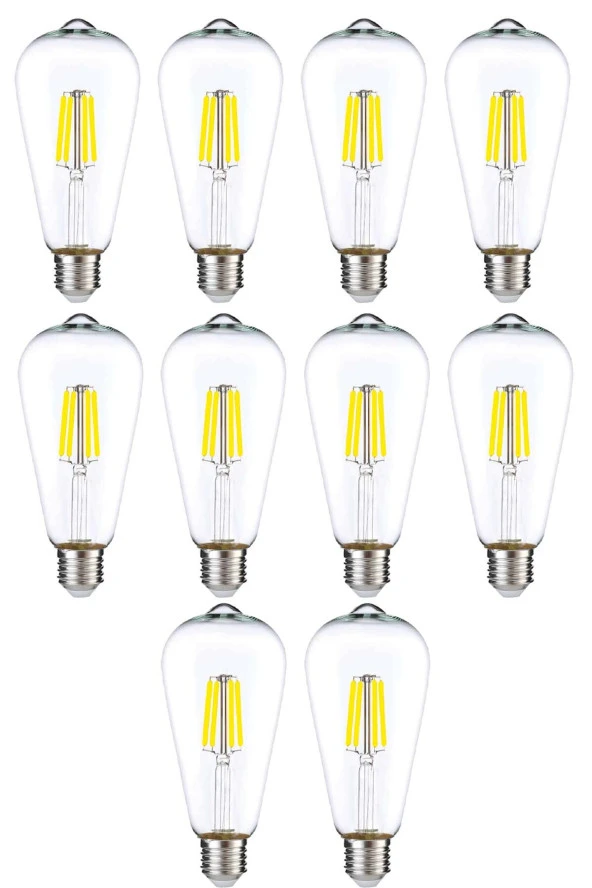 Dekoratif Rustik Led Armut Ampul E27 ST64 6W 6500K Beyaz Işık ERD-209