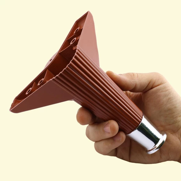 Elista 6'lı Set Mobilya Tv Ünitesi Yükseltici M8 Civatalı Destek Ayağı Ayakları 15 Cm Ceviz Krom - Resim 7