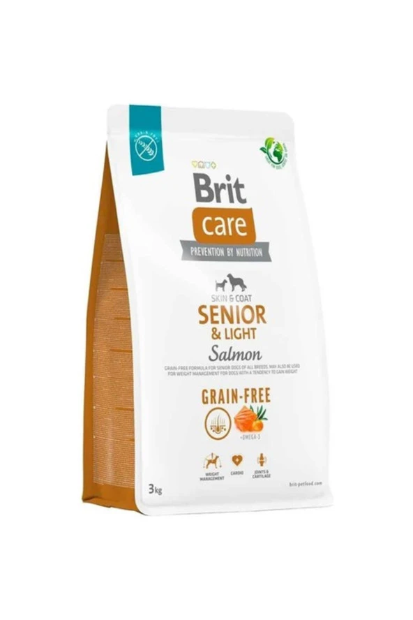 Brit Care Senior&Light Skin&Coat Somonlu Tahılsız Yaşlı Köpek Maması 3kg