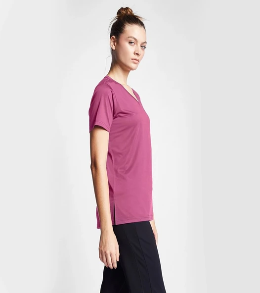 Lescon 24S-2208-24B Kadın V Yaka Kısa Kollu T-shirt - 2