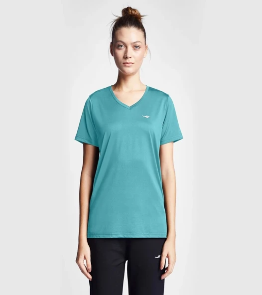 Lescon 24S-2208-24B Kadın V Yaka Kısa Kollu T-shirt - 9