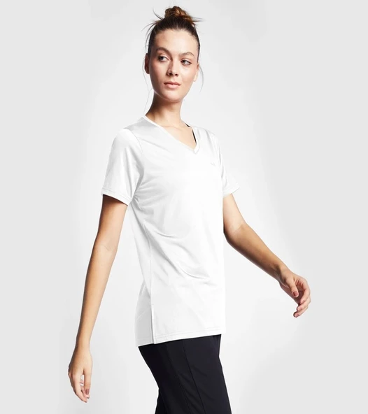 Lescon 24S-2208-24B Kadın V Yaka Kısa Kollu T-shirt - 3