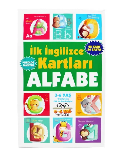 3 6 Yaş İlk İngilizce Kartları Alfabe 0 6 Yaş Yayınları