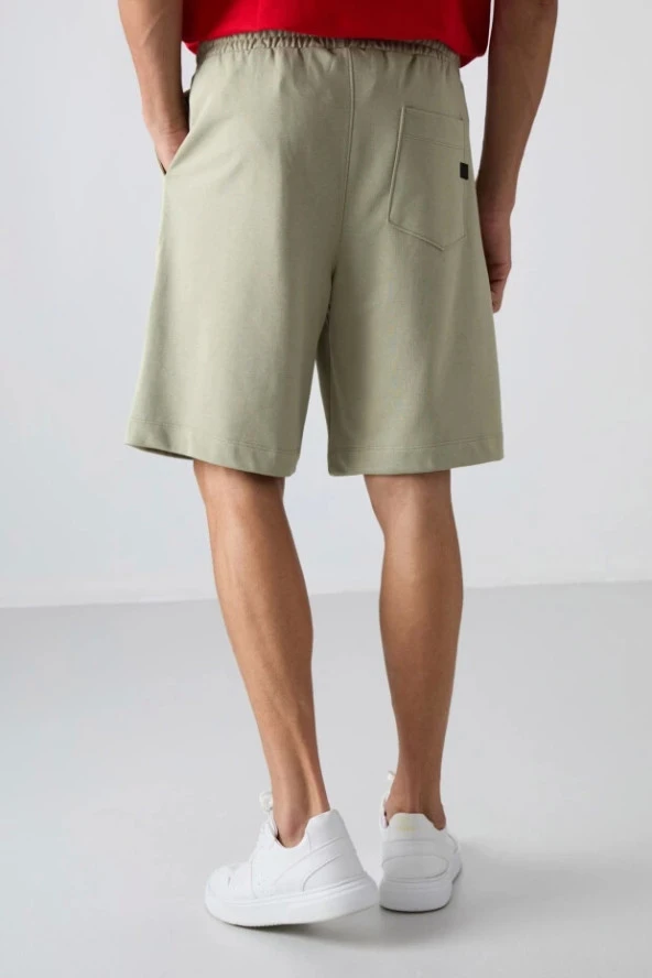 TOMMY LIFE Çağla Pamuklu Kalın Yumuşak Dokulu Comfort Fit Basic Erkek Şort - 81260 - Resim 3