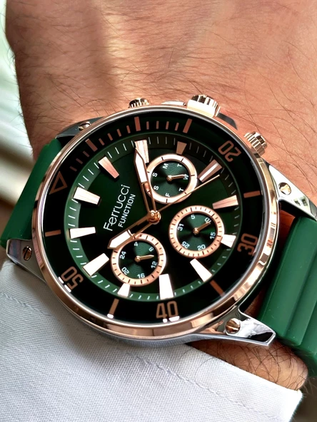 Ferrucci Function FCF.03345FS.05 Silikon Kordon Erkek Kol Saati - Resim 4