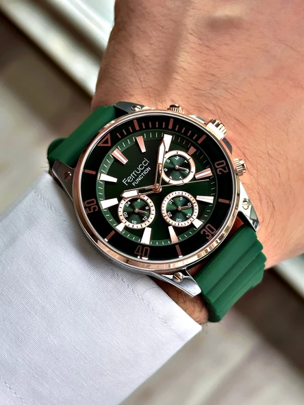 Ferrucci Function FCF.03345FS.05 Silikon Kordon Erkek Kol Saati - Resim 3