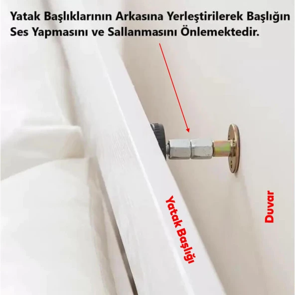 Baza Başlık Sabitleyici Yatak Kanepe Duvar Ses Titreşim Sallanma Önleyici Sabitleme Aparatı 2 Adet - 2