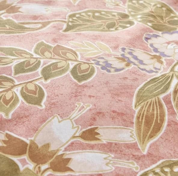 Karacahome Pasares Pembe %100 Pamuk Tek Kişilik Nevresim Takımı - 6