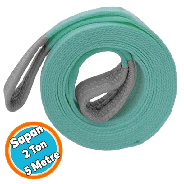 Sapan Polyester Spanzet 2 Ton 5 Metre Turkuaz Sağlam Yük Kaldırma Taşıma İndirme Halat