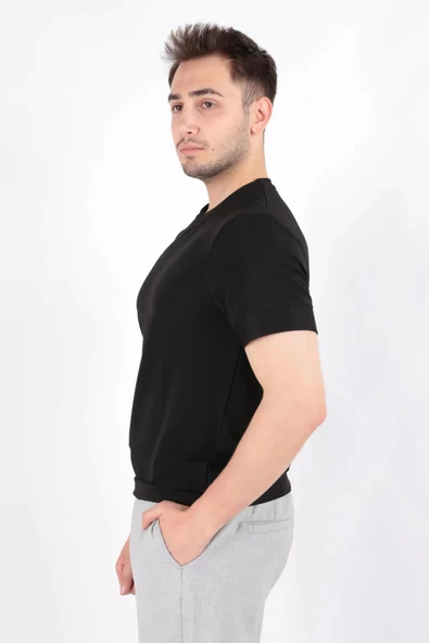 Cazador B.Yaka K.Kol  Erkek T-shirt 4127 Siyah - 3