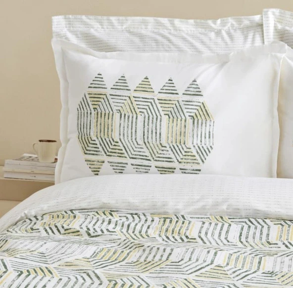 Karacahome Jenik Yeşil %100 Pamuk Tek Kişilik Nevresim Takımı - 3