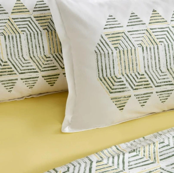 Karacahome Jenik Yeşil %100 Pamuk Tek Kişilik Nevresim Takımı - 5