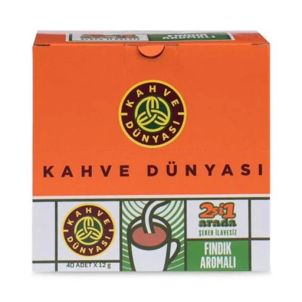 Kahve Dünyası 2si1 Arada Fındık Aromalı Kahve  40 x 12 gr - 2