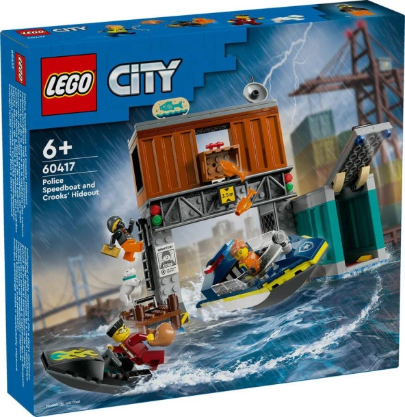 LEGO City 60417 Police Speedboat and Crooks' Hideout