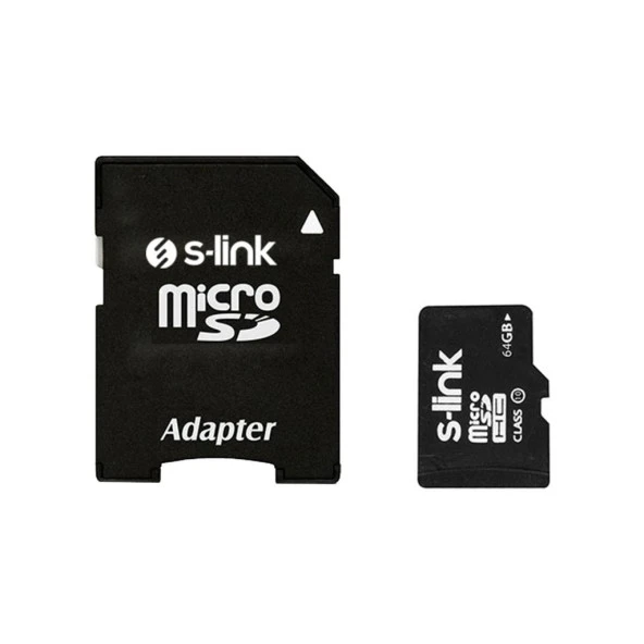 S-link SL-TF264 64GB Class10 Adaptörlü Micro SD Kart Bellek