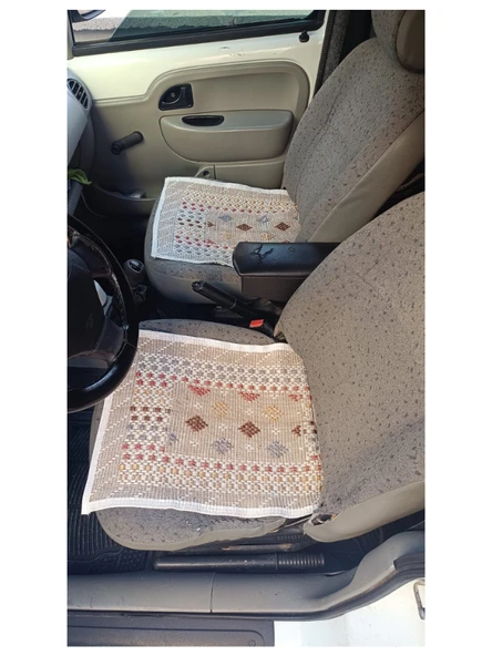 Drexpress Lastikli Üniversal Tüm Araçlar Için Oto Koltuk Kılıfı Hasır Koruyucu Terletme Yapmaz 3 Parça Desen Değişkendir - 3