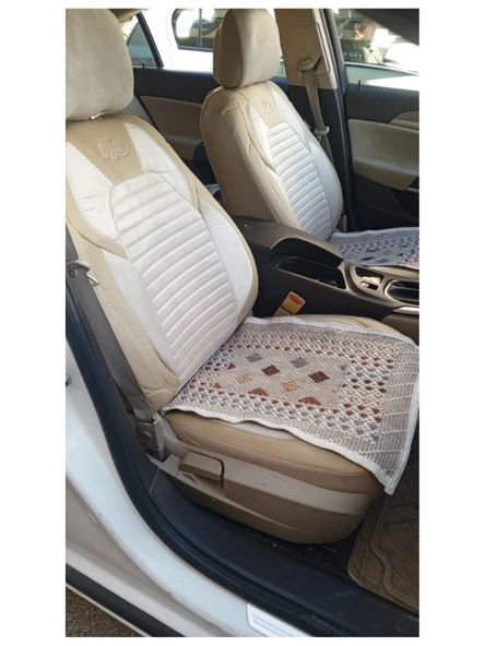 Drexpress Lastikli Üniversal Tüm Araçlar Için Oto Koltuk Kılıfı Hasır Koruyucu Terletme Yapmaz 3 Parça Desen Değişkendir - 4