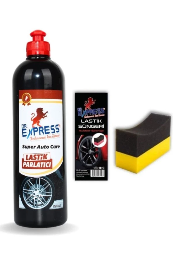 Drexpress Lastik Parlatıcı 500 Ml, Oto Lastik Parlatıcı 500 ml Parlatma Uygulama Süngeri