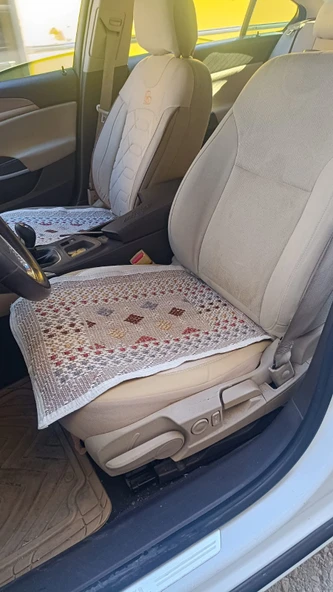 Drexpress Lastikli Üniversal Tüm Araçlar Için Oto Koltuk Kılıfı Hasır Koruyucu Terletme Yapmaz 3 Parça Desen Değişkendir - 5