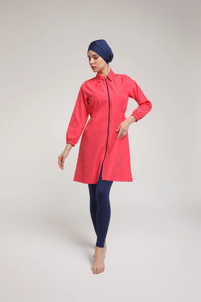 Chelly Kadın Likralı Fermuarlı Tam Kapalı Tesettür Mayo T 3400 - T 3405 - Resim 2