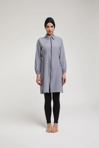 Chelly Kadın Likralı Fermuarlı Tam Kapalı Tesettür Mayo T 3400 - T 3405 - Resim 6