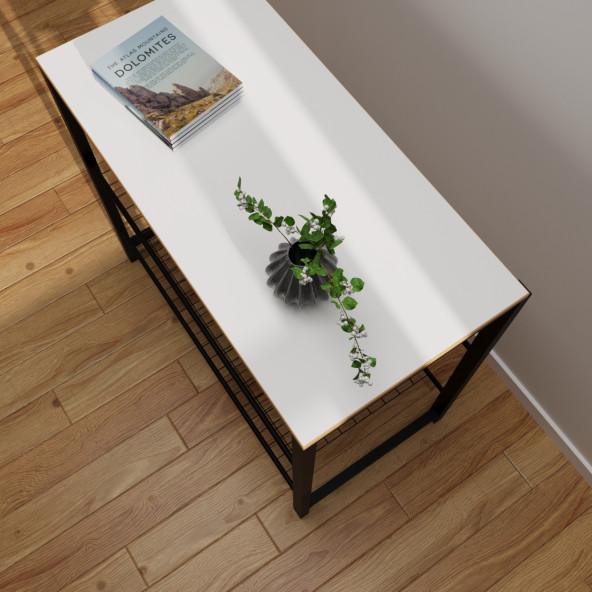 Eportatif Geniş Metal Ayakkabılık Vestiyer 3 Katlı Ayakkabılık Beyaz 1361 - 3