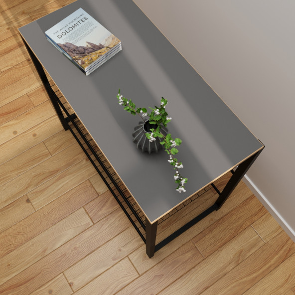 Eportatif Geniş Metal Ayakkabılık Vestiyer 3 Katlı Ayakkabılık Füme 1362 - 3