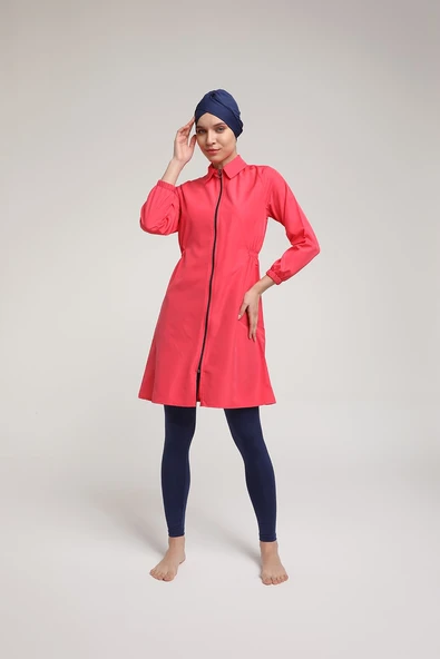 Chelly Kadın Likralı Fermuarlı Tam Kapalı Tesettür Mayo T 3400 - T 3405 - Resim 3