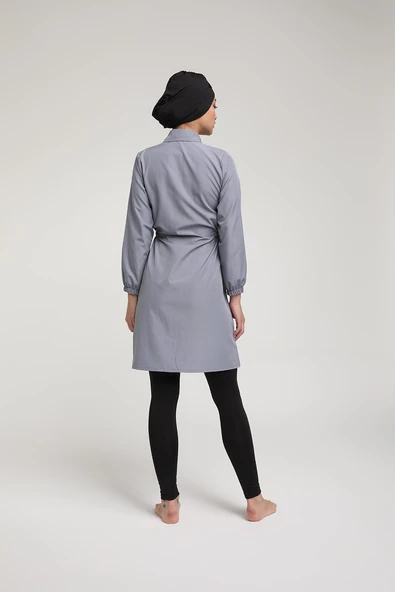 Chelly Kadın Likralı Fermuarlı Tam Kapalı Tesettür Mayo T 3400 - T 3405 - Resim 9