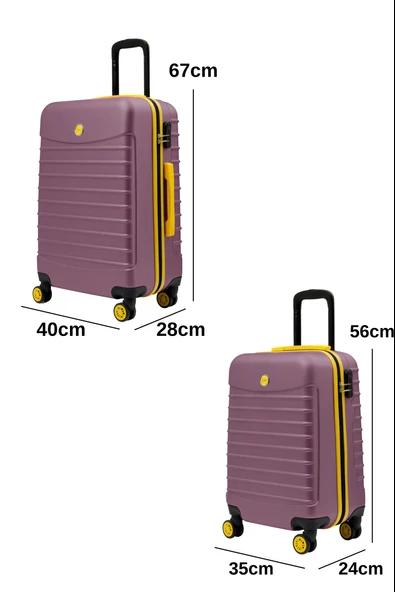 2'li Valiz Seti Orta Boy - Kabin Boy Rose 1168 ürün görseli