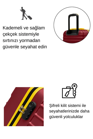 Kabin Boy Valiz 4x2 Teker Bordo 1168 - 3