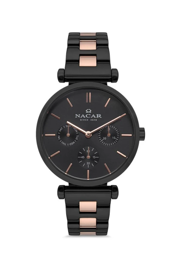 Nacar Bileklik Hediyeli Çelik Kordon İç Fonksiyonları Aktif 2 Yıl Garantili Kadın Kol Saati 90112BRM ürün görseli