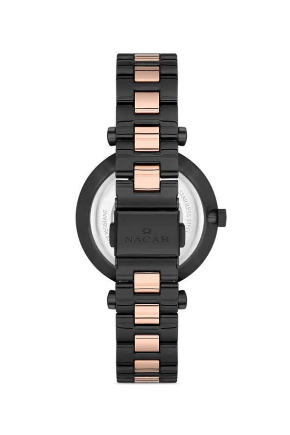 Nacar Bileklik Hediyeli Çelik Kordon İç Fonksiyonları Aktif 2 Yıl Garantili Kadın Kol Saati 90112BRM - Resim 3