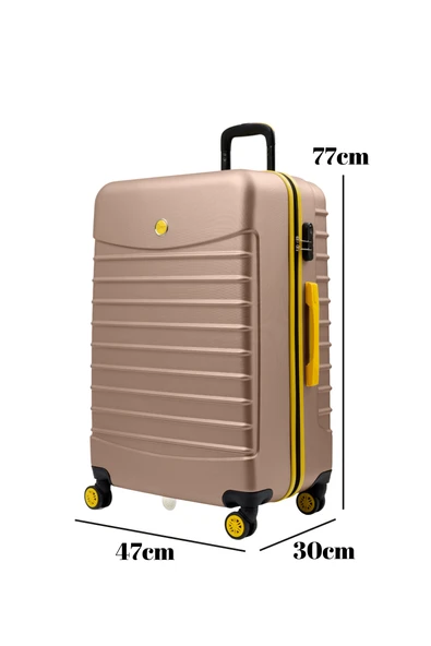 Büyük Boy Valiz 4x2 Teker Altın 1168 - Resim 2