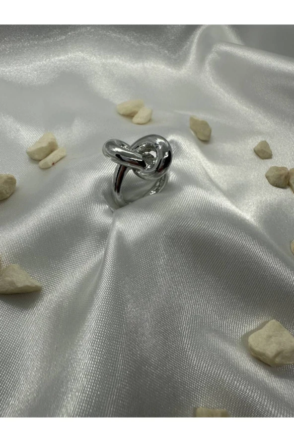 Çelik Ayarlanabilir Düğüm Yüzük Silver