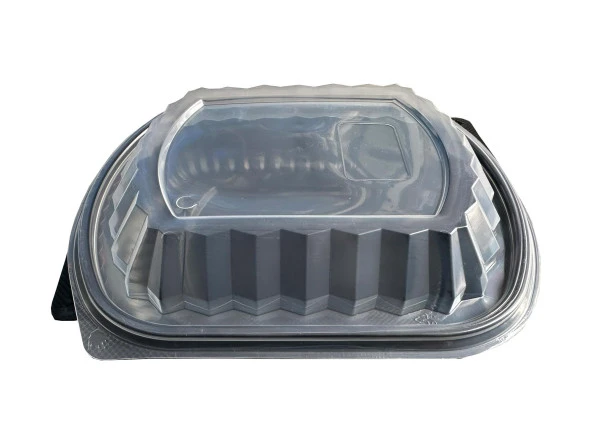 Şeffaf Kapaklı Sıcak Soğuk Isıya Dayanıklı Yemek Salata Kabı Kutusu - Kare - 21x25 Cm. - 1 Adet - Resim 5