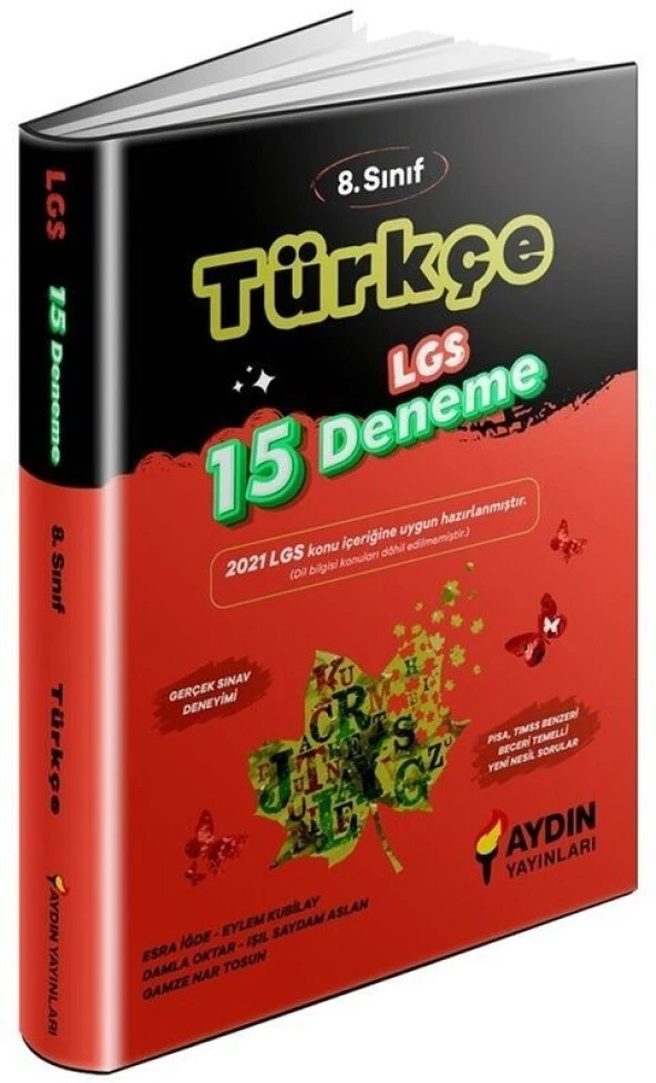 Aydın Yayınları 8. Sınıf LGS Türkçe 15 Deneme