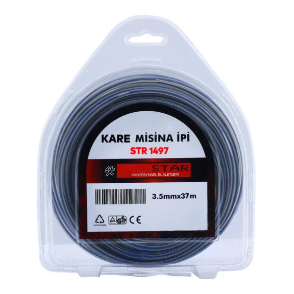 Motorlu Tırpan Kare Misina 3.5 mm 37 Metre Çim Profesyonel Ot Biçme Teli Extra - 2