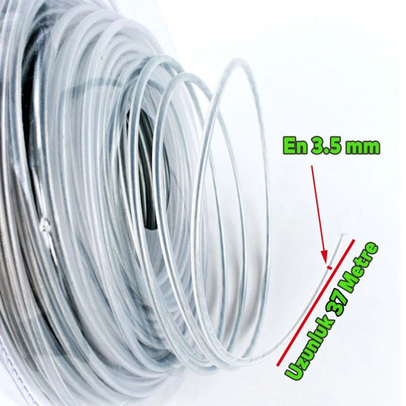 Motorlu Tırpan Kare Misina 3.5 mm 37 Metre Çim Profesyonel Ot Biçme Teli Extra - 3