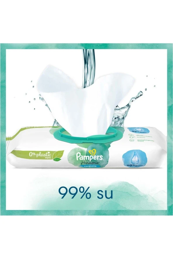 Prima Pampers Harmonie Islak Havlu Mendil Aqua Pure 48 Yaprak 6 Lı Set (288 Yaprak) Organik Pamuk - Resim 6