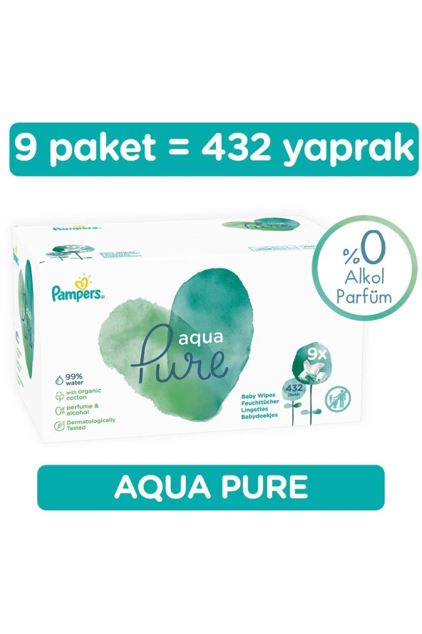 Prima Islak Havlu Aqua Pure 9 Lu Fırsat Paketi (432 YAPRAK)