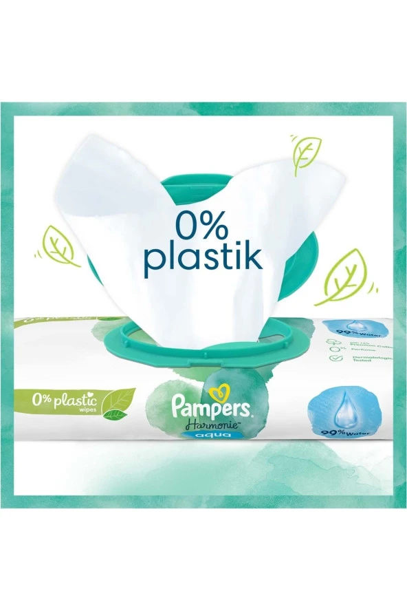 Prima Pampers Harmonie Islak Havlu Mendil Aqua Pure 48 Yaprak 9 Lu Set (432 Yaprak) Organik Pamuk - 5
