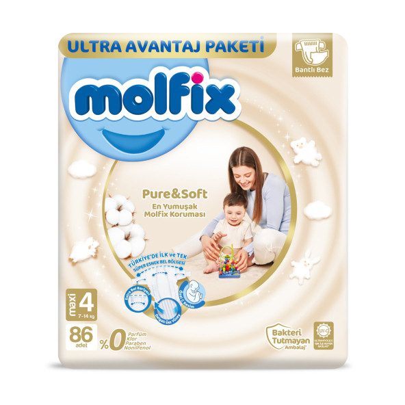 Pure&Soft Ultra Avantaj Paketi Maxi 4 Beden 86 Adet
