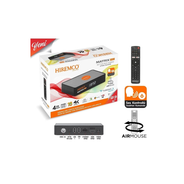 Hiremco Matrix Pro Settop Box Hybrid 4K Android Uydu Alıcıs - 1