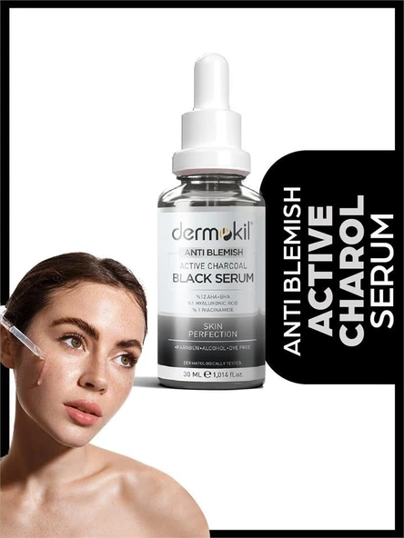 Dermokil Antı Blemısh Active Charcoal Black Serum 30 ml - Resim 4