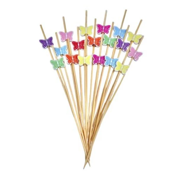 RENKLİ KELEBEKLİ UZUN SUNUM KÜRDANI - 2