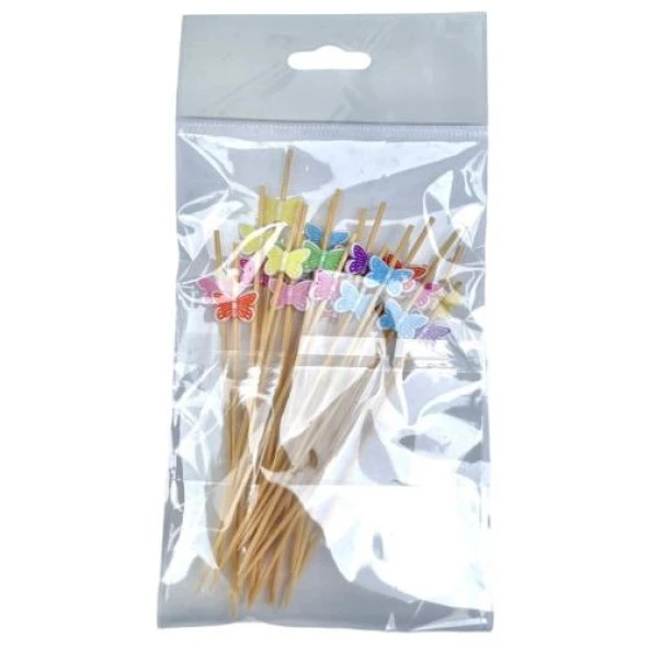 RENKLİ KELEBEKLİ UZUN SUNUM KÜRDANI - 3