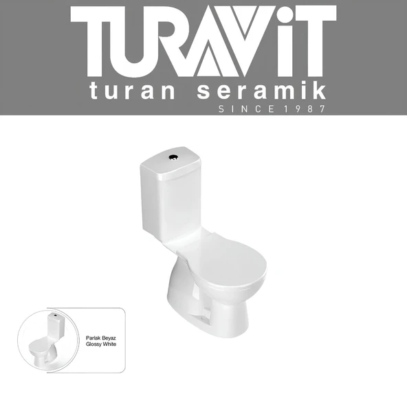 Turavit Çocuk Beyaz Kanallı Alttan Çıkışlı Klozet Takımı 1503, Turavit Yavaş Kapak - Resim 2